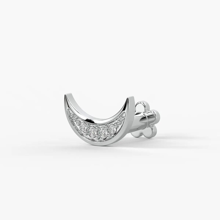Crescent Curve Diamond Nose Pin