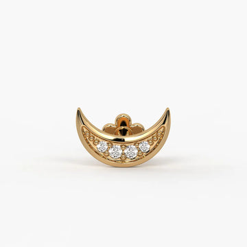 Crescent Curve Diamond Nose Pin