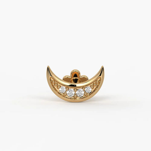 Crescent Curve Diamond Nose Pin