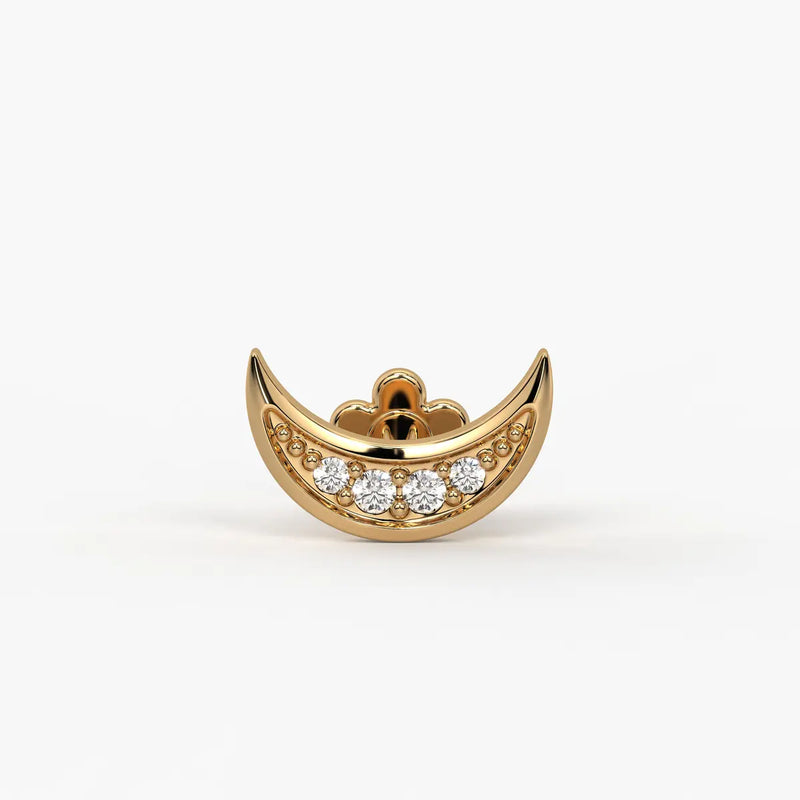 Crescent Curve Diamond Nose Pin