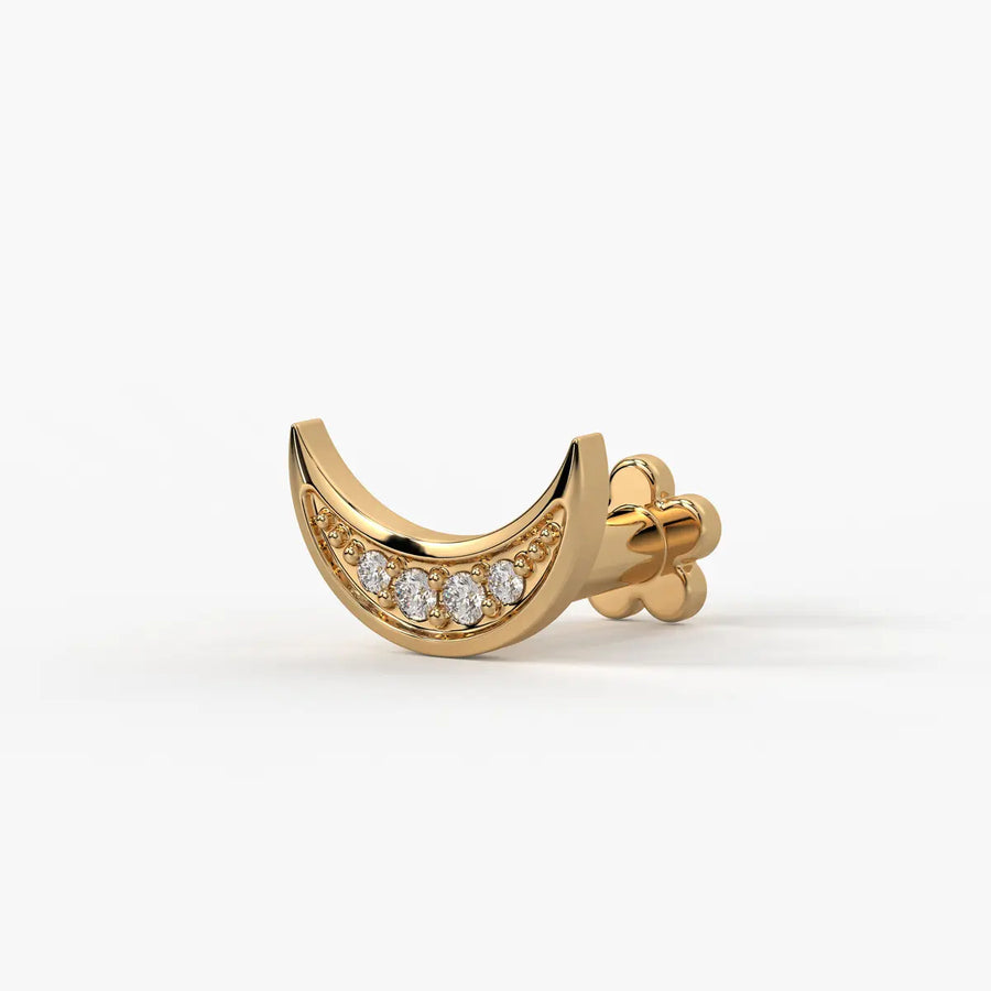 Crescent Curve Diamond Nose Pin
