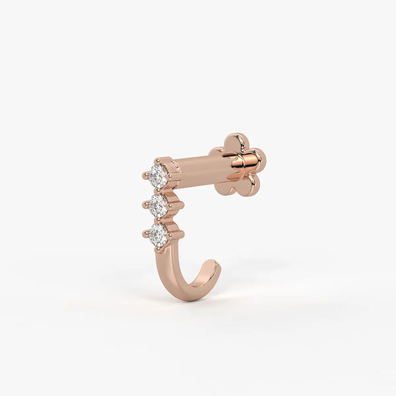 Triple Curve Stud Nose Pin