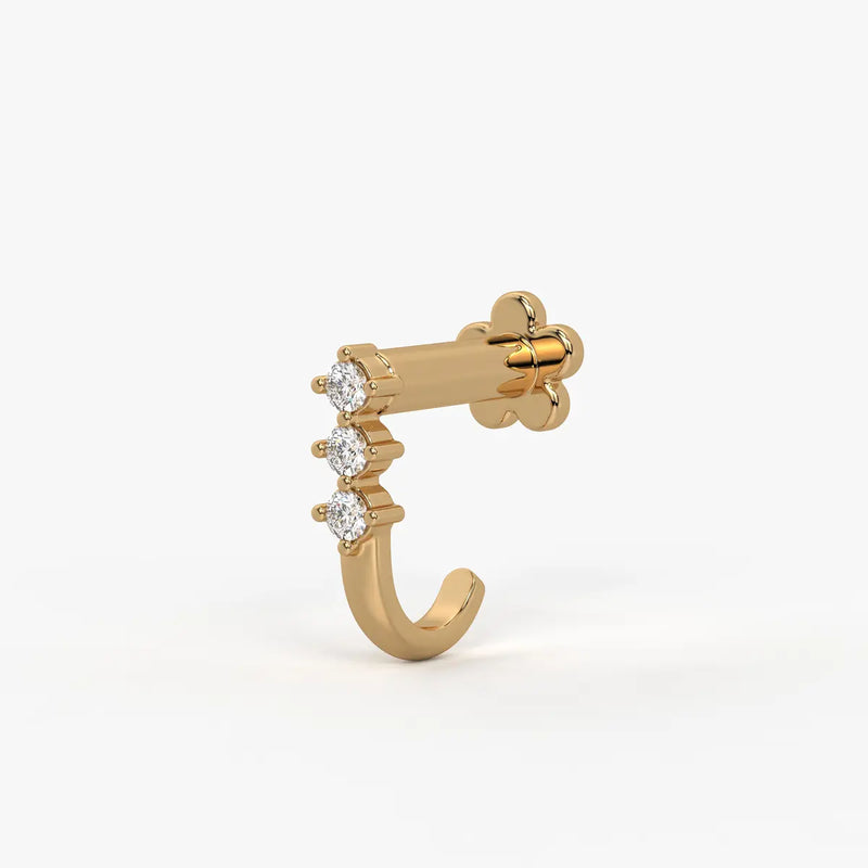 Triple Curve Stud Nose Pin