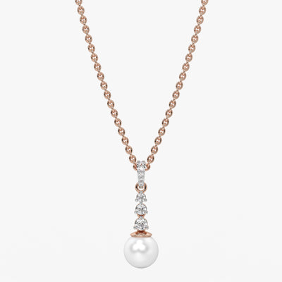 Trio Stone Pearl Drop Pendant