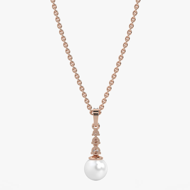 Trio Stone Pearl Drop Pendant