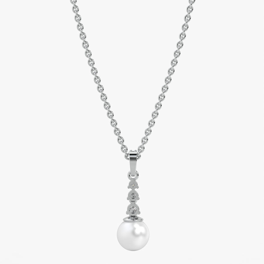 Trio Stone Pearl Drop Pendant