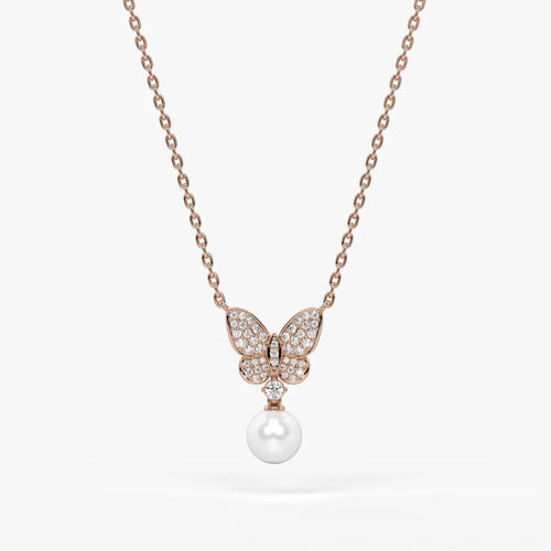 Butterfly Pearl Drop Pendant
