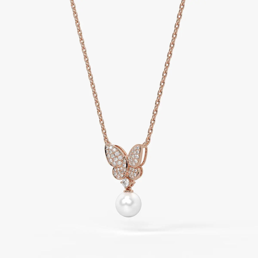 Butterfly Pearl Drop Pendant