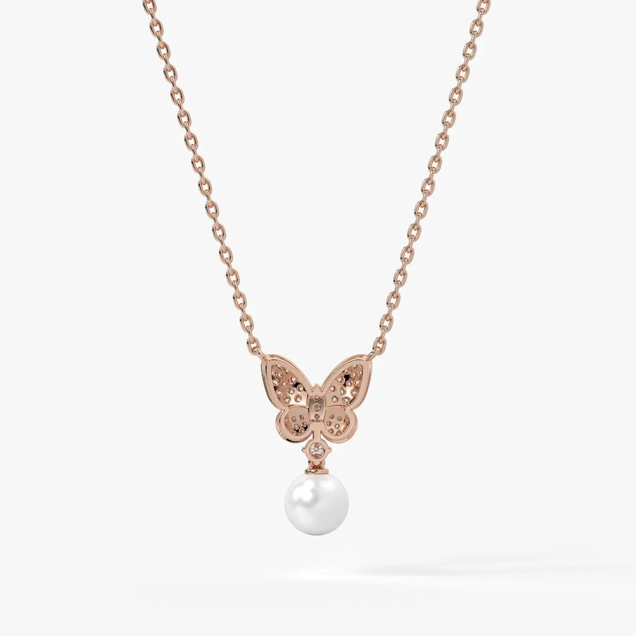Butterfly Pearl Drop Pendant