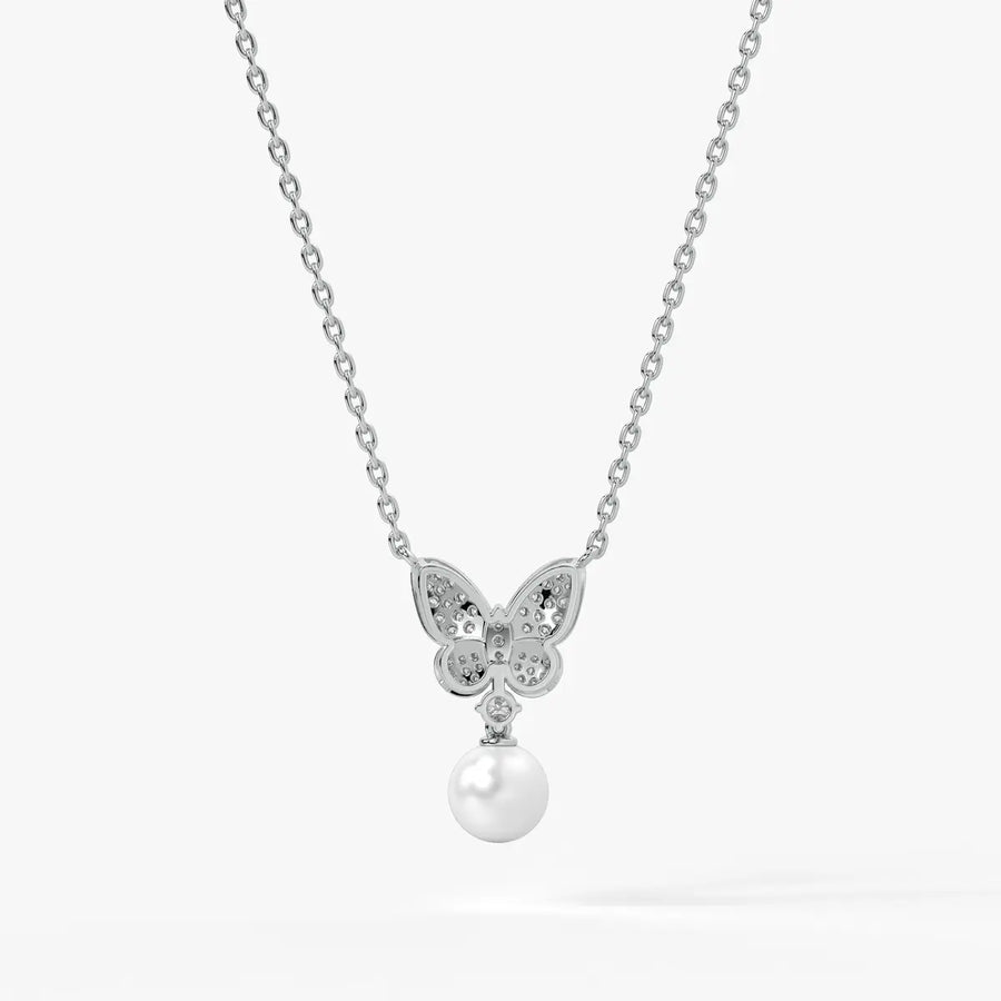 Butterfly Pearl Drop Pendant