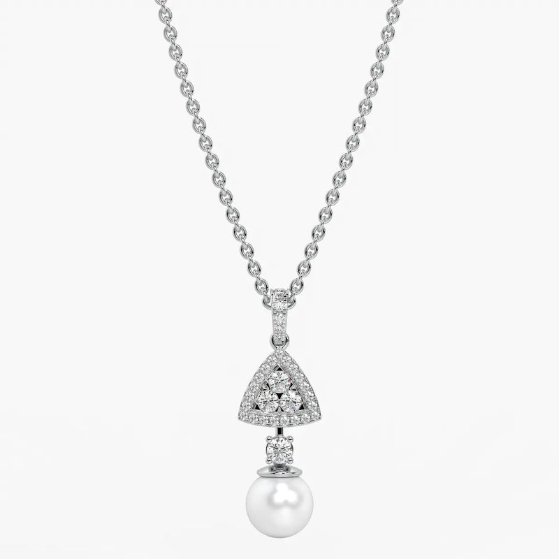 Trilliant Halo Drop Pendant