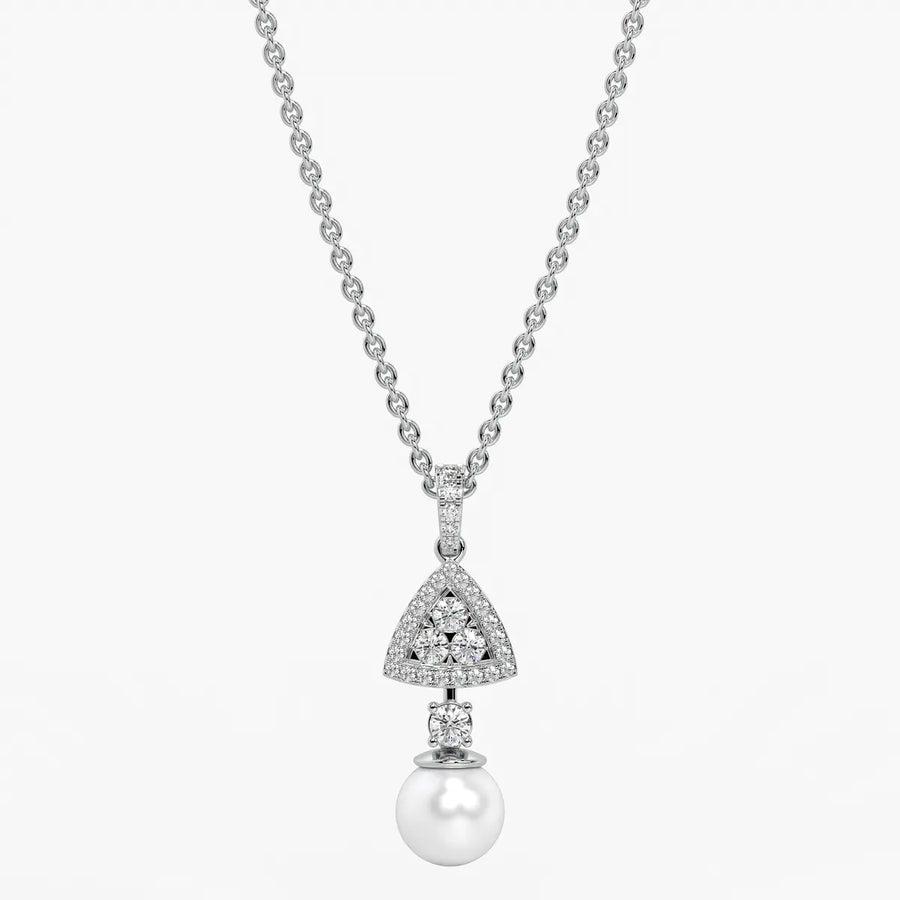 Trilliant Halo Drop Pendant
