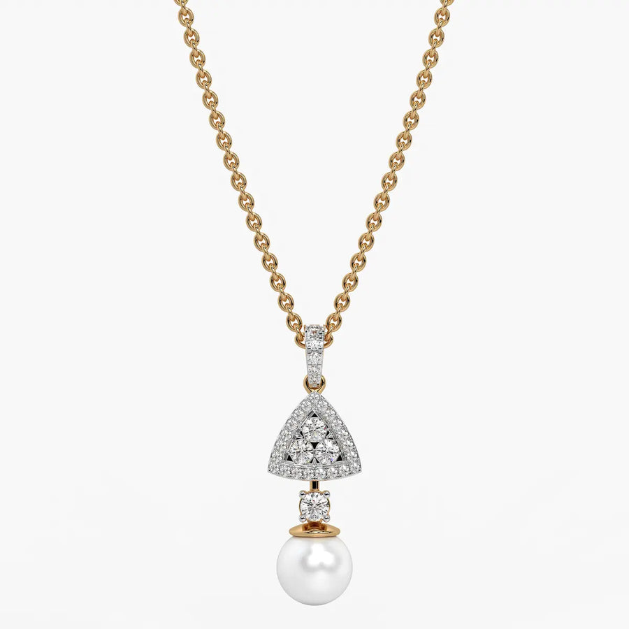 Trilliant Halo Drop Pendant