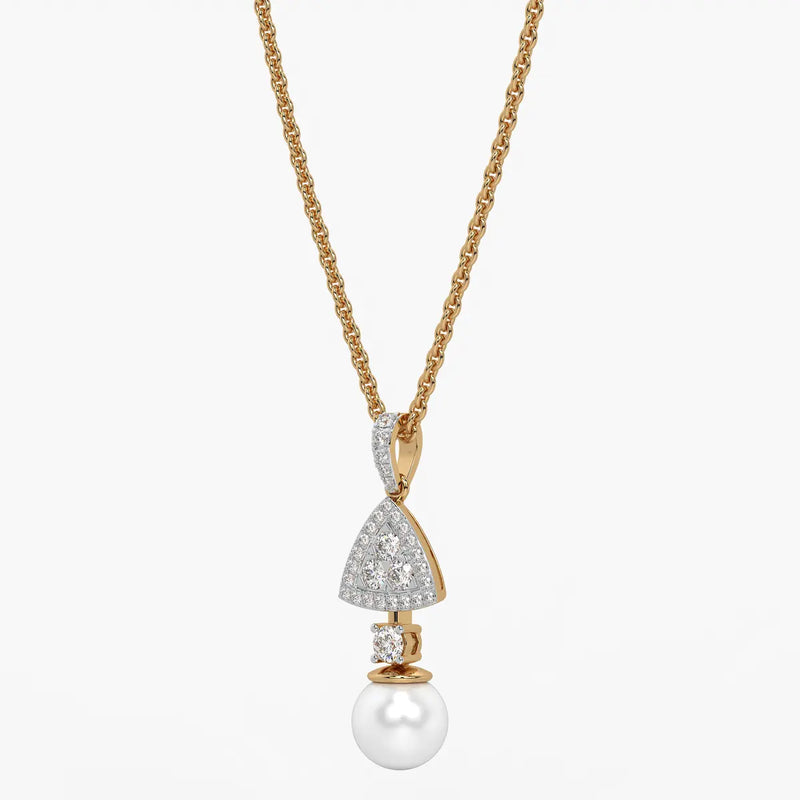 Trilliant Halo Drop Pendant