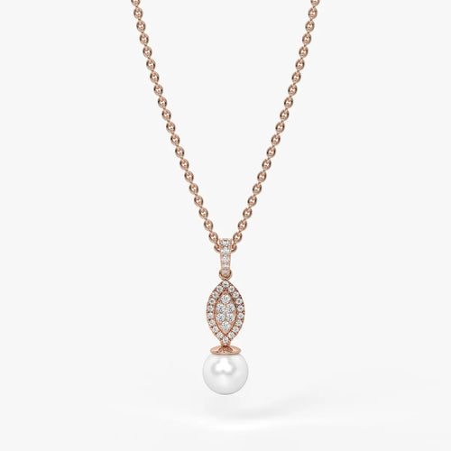 Marquise Halo Drop Pendant