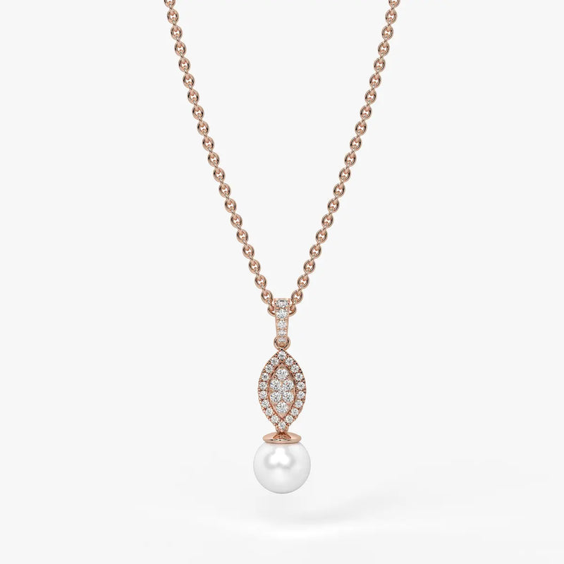 Marquise Halo Drop Pendant