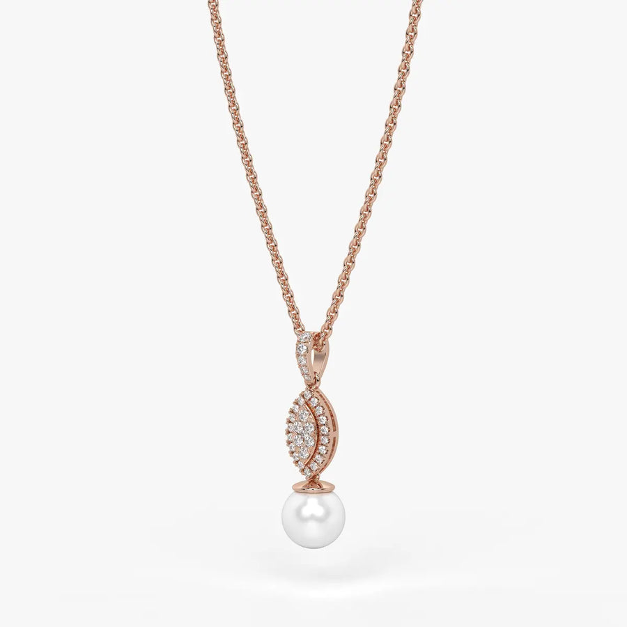 Marquise Halo Drop Pendant