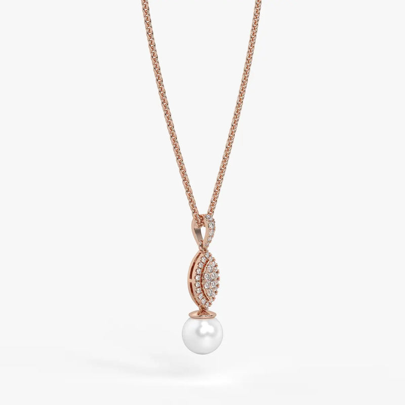 Marquise Halo Drop Pendant