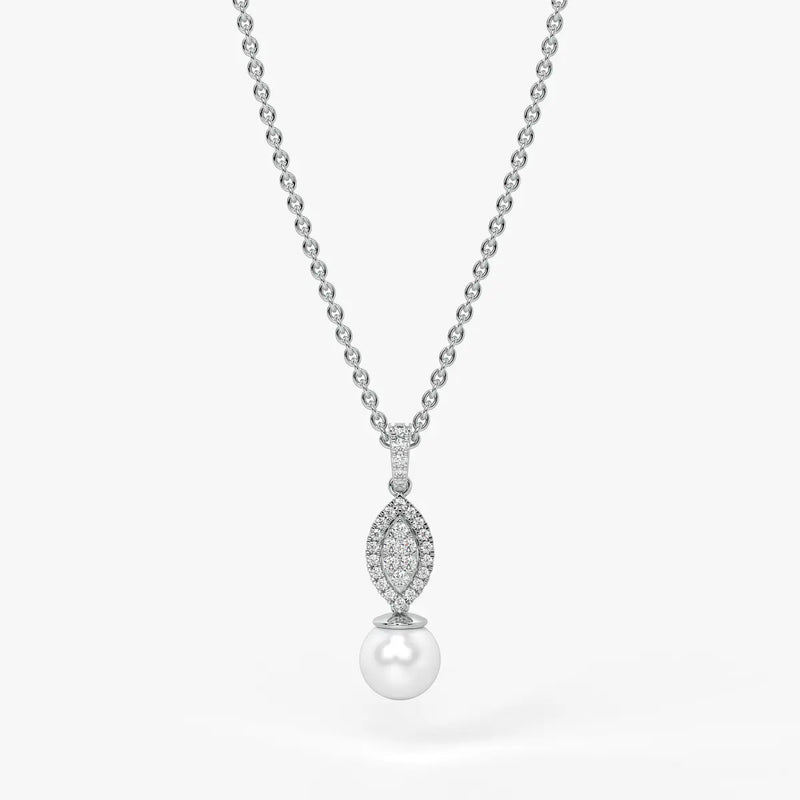 Marquise Halo Drop Pendant
