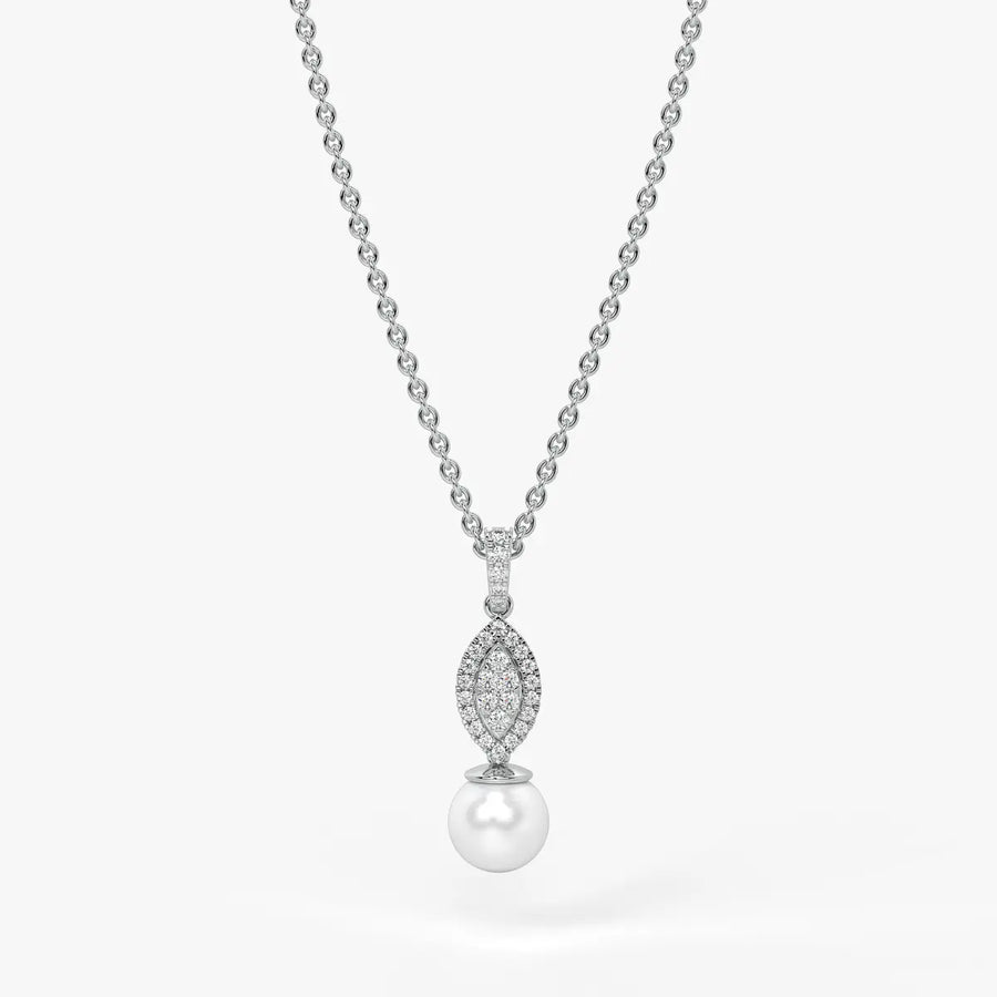 Marquise Halo Drop Pendant