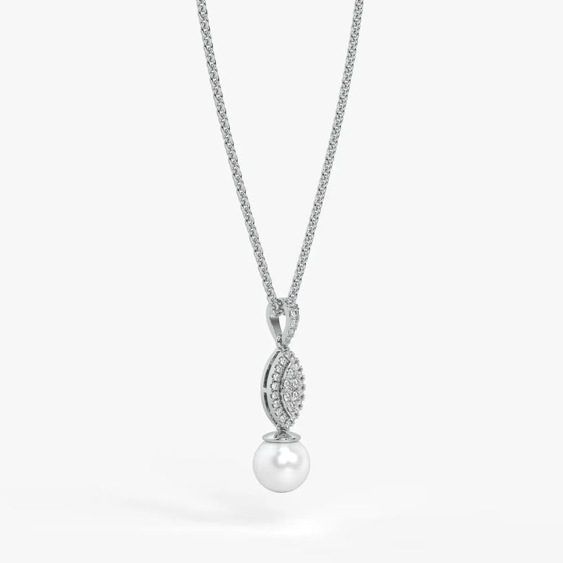 Marquise Halo Drop Pendant