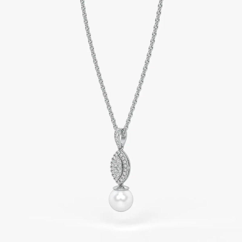 Marquise Halo Drop Pendant