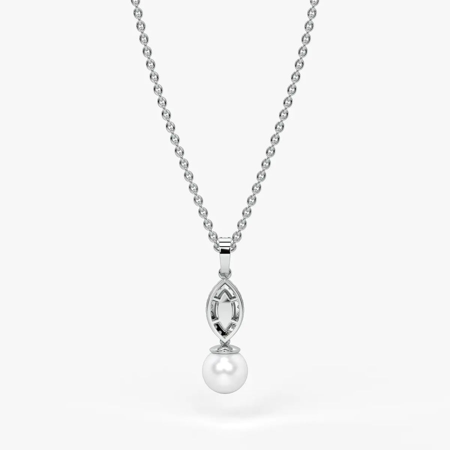 Marquise Halo Drop Pendant