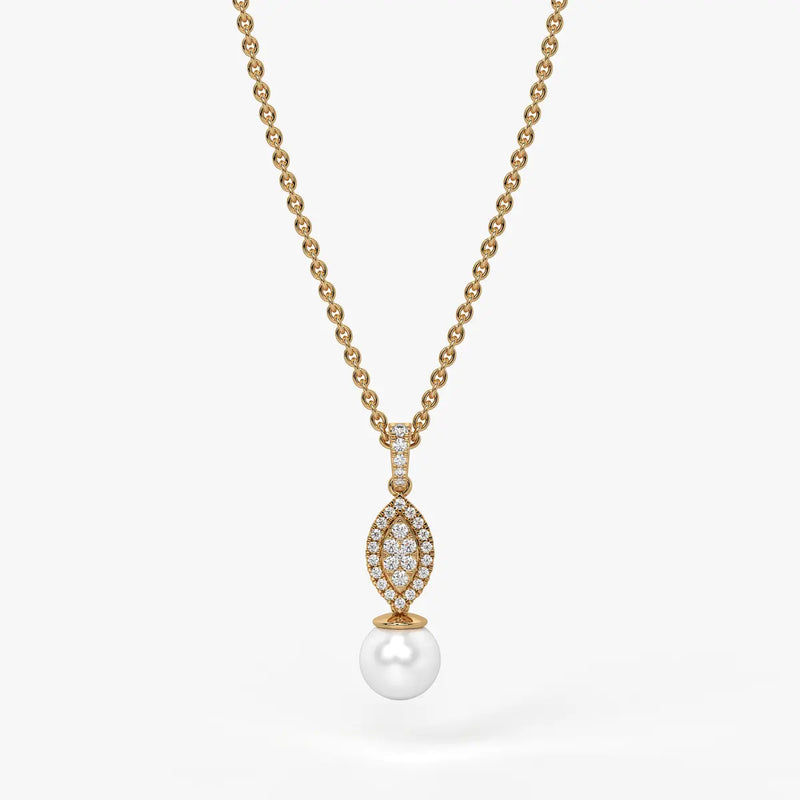 Marquise Halo Drop Pendant
