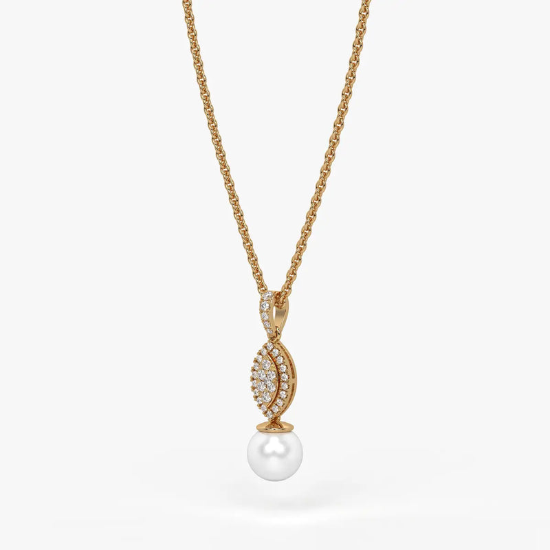 Marquise Halo Drop Pendant