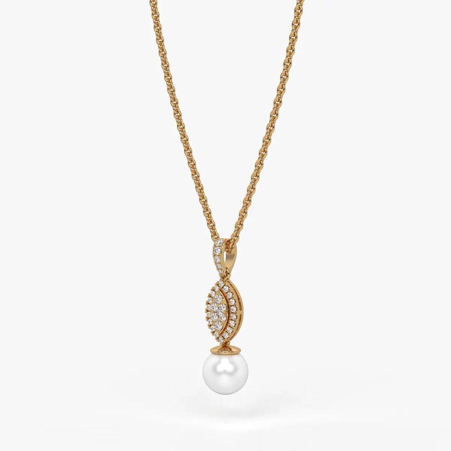 Marquise Halo Drop Pendant
