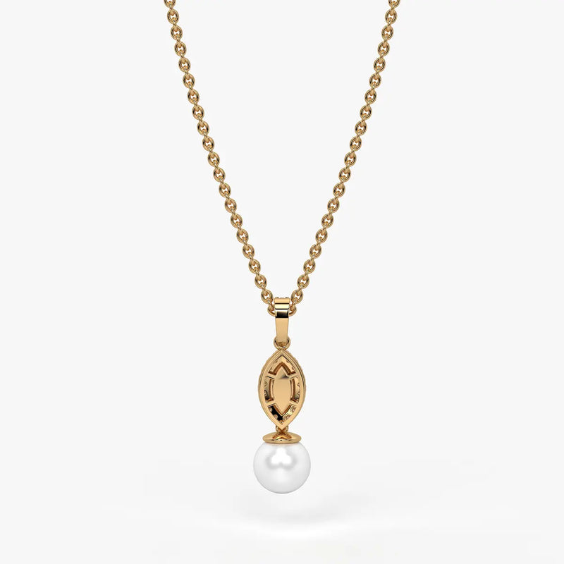 Marquise Halo Drop Pendant