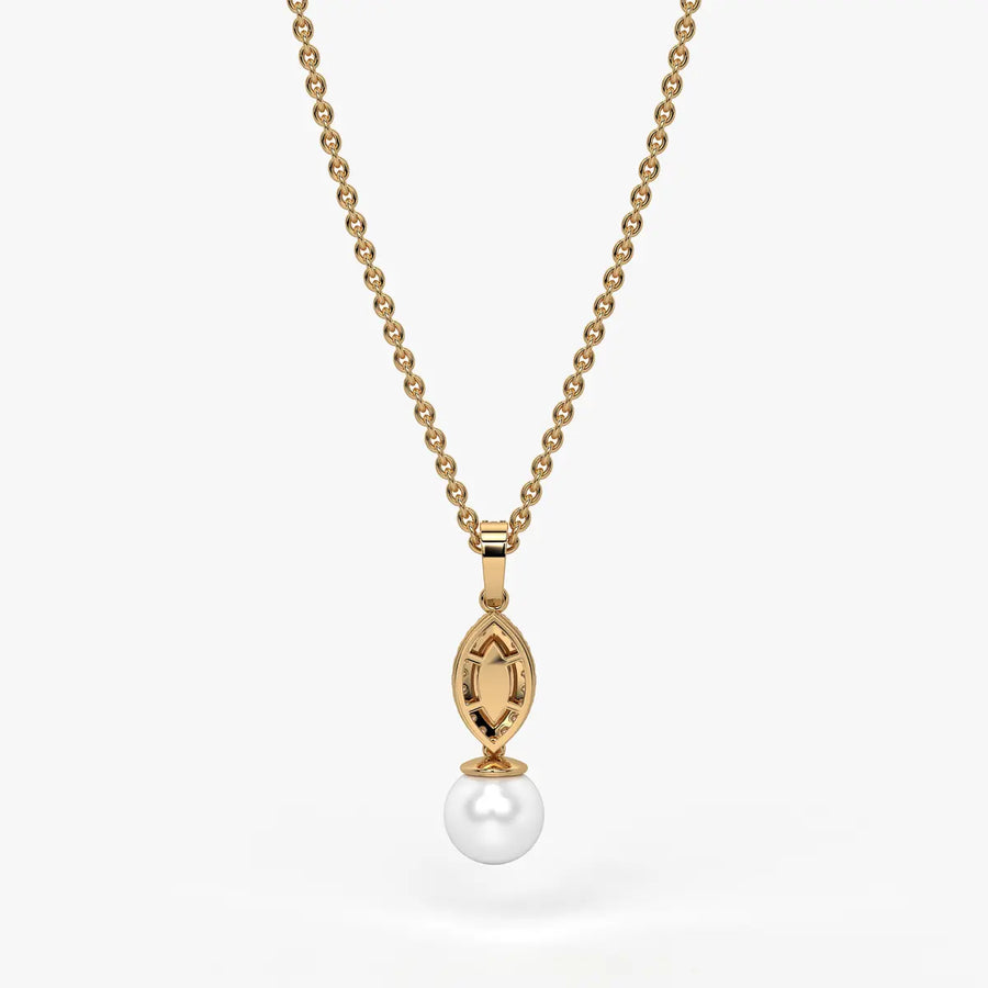 Marquise Halo Drop Pendant