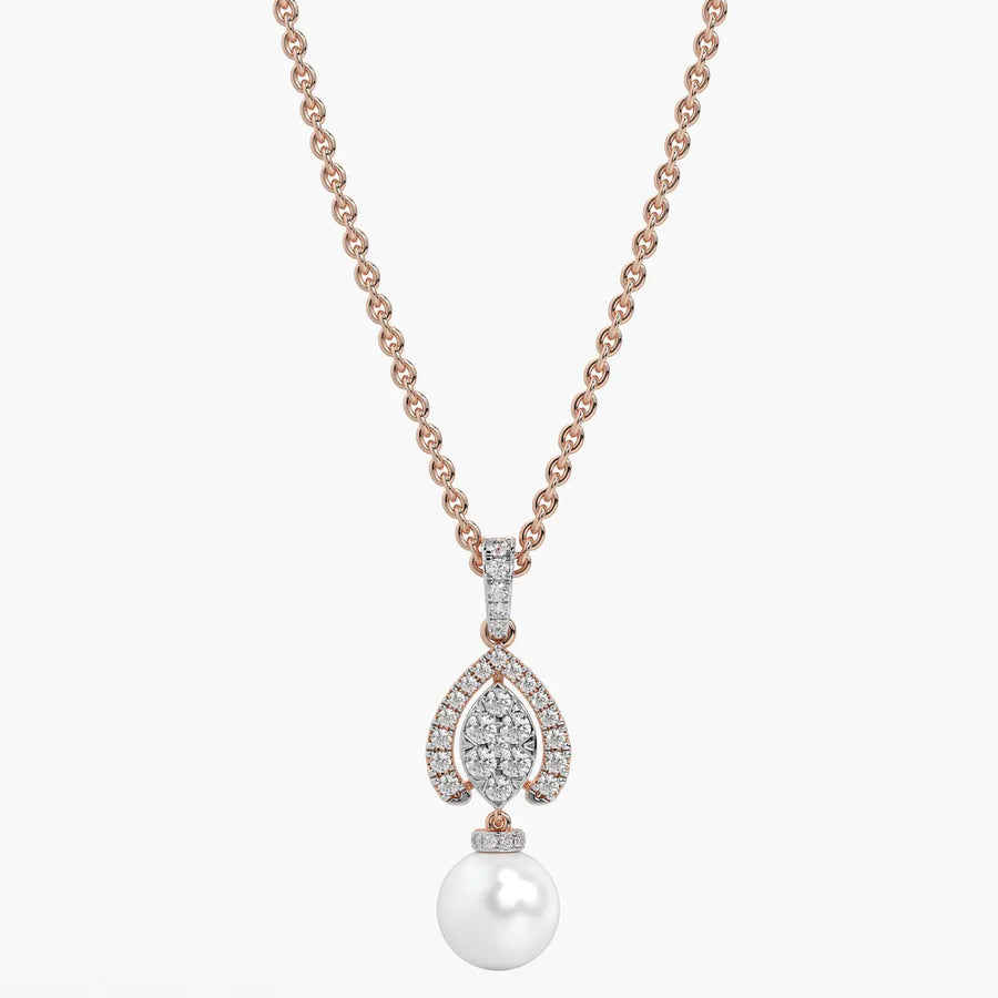 Leaf Halo Drop Pendant
