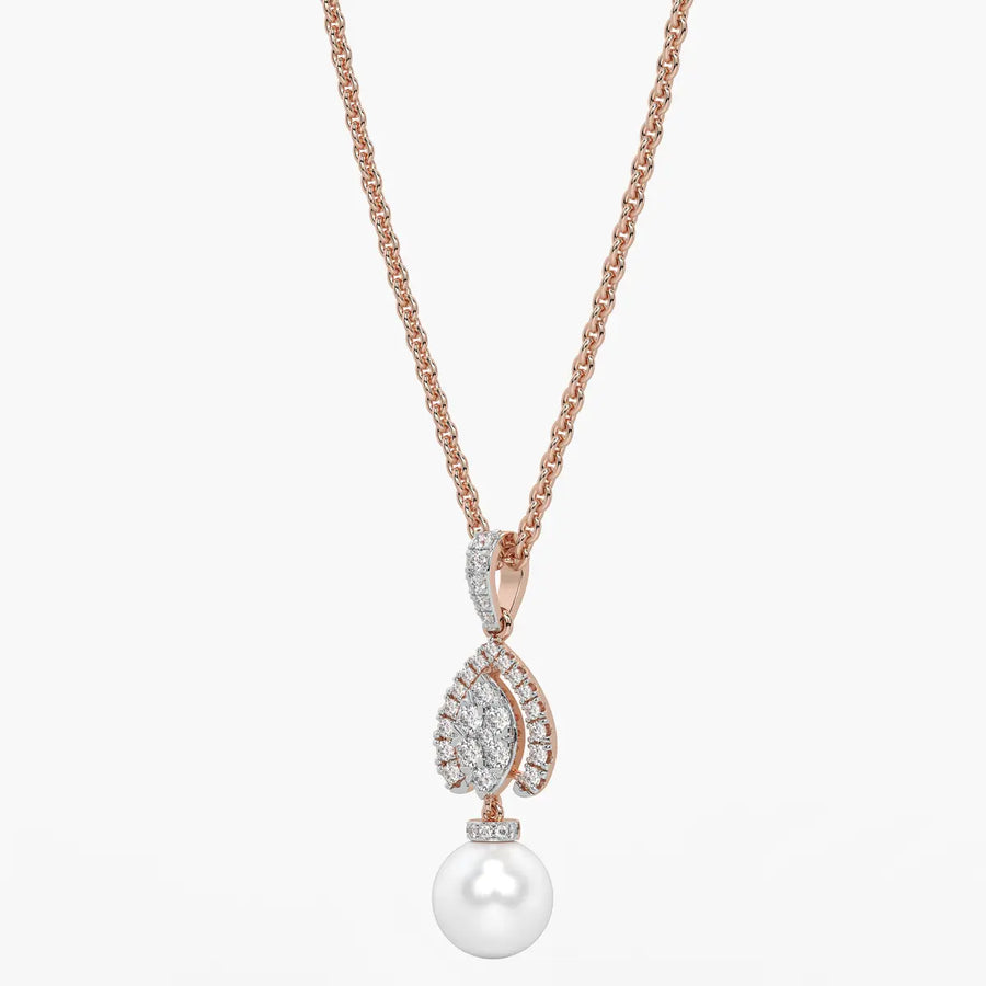 Leaf Halo Drop Pendant