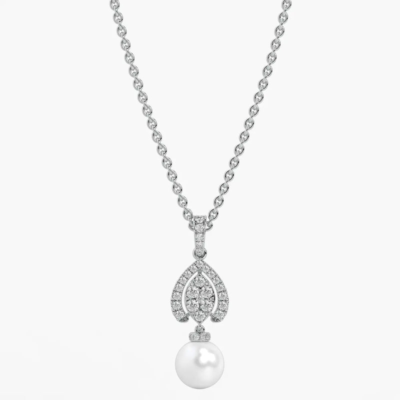 Leaf Halo Drop Pendant