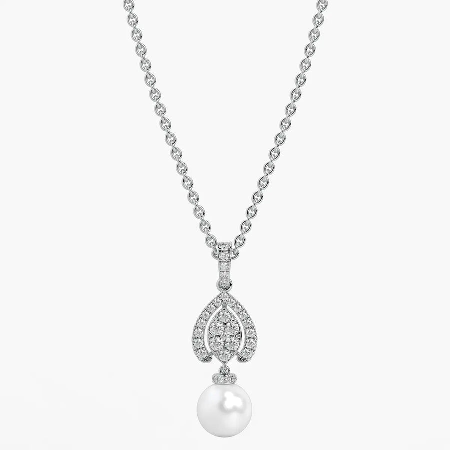 Leaf Halo Drop Pendant