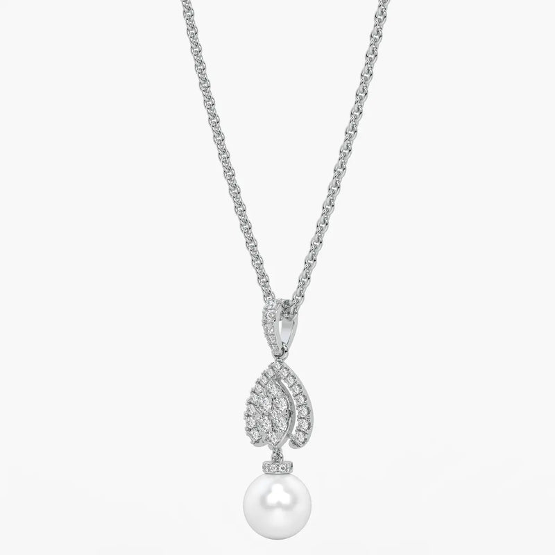 Leaf Halo Drop Pendant