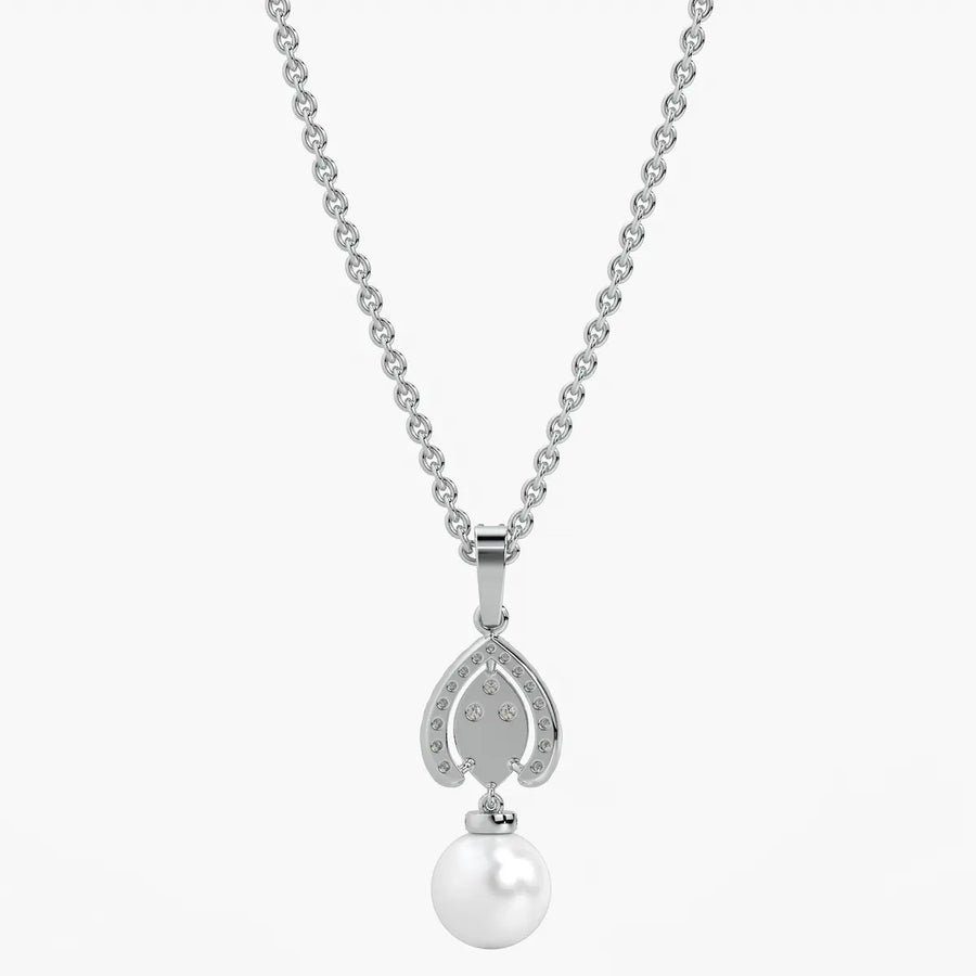 Leaf Halo Drop Pendant