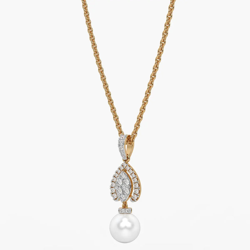Leaf Halo Drop Pendant