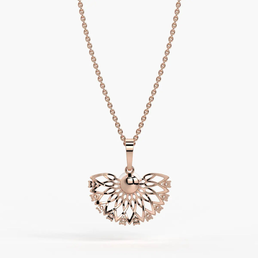 Floral Pearl Diamond Pendant