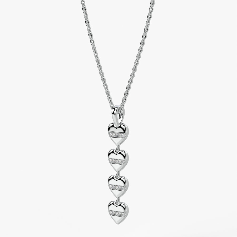 Multi Heart Diamond Pendant