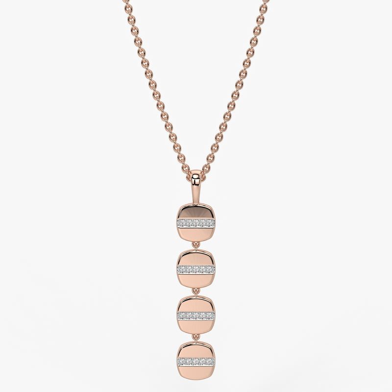 Stacked Cushion Diamond Pendant