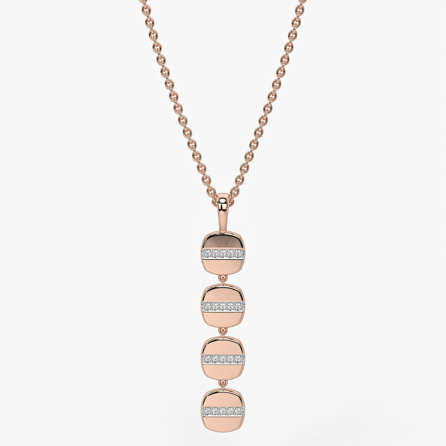 Stacked Cushion Diamond Pendant