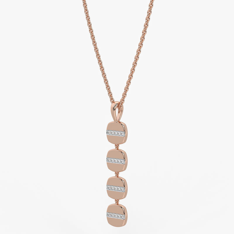 Stacked Cushion Diamond Pendant