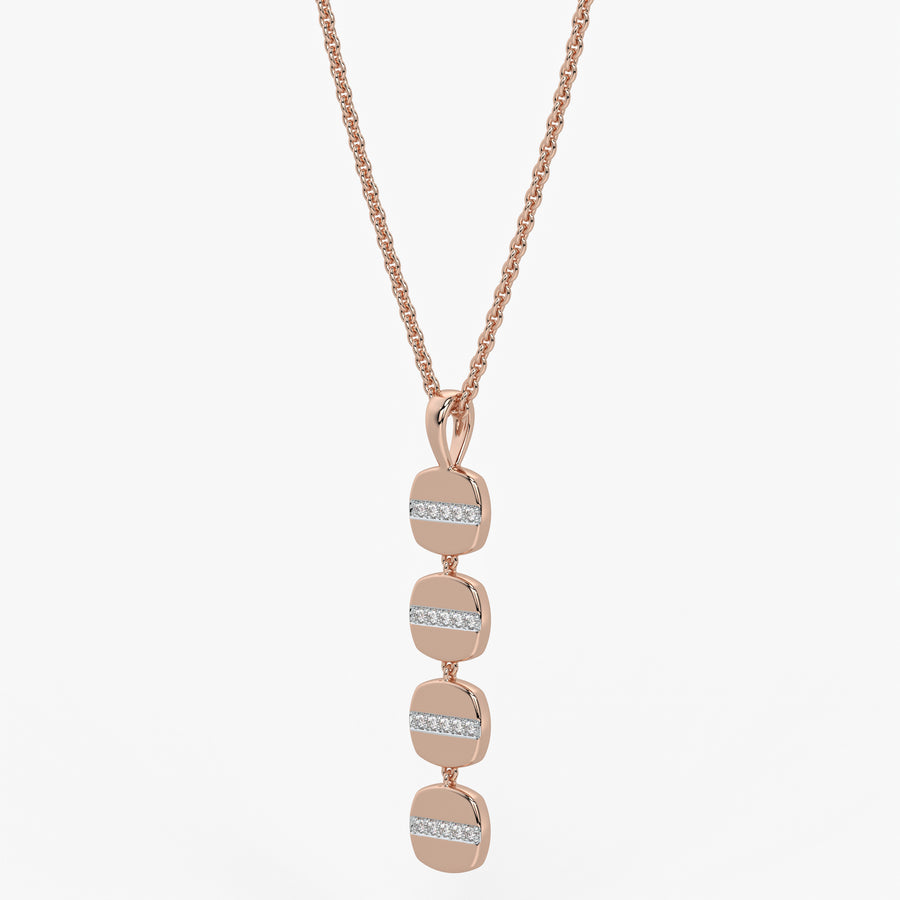 Stacked Cushion Diamond Pendant