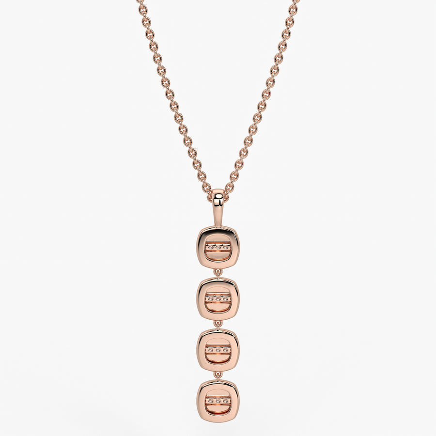 Stacked Cushion Diamond Pendant
