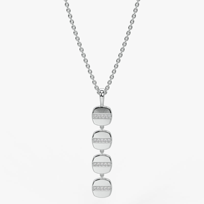 Stacked Cushion Diamond Pendant