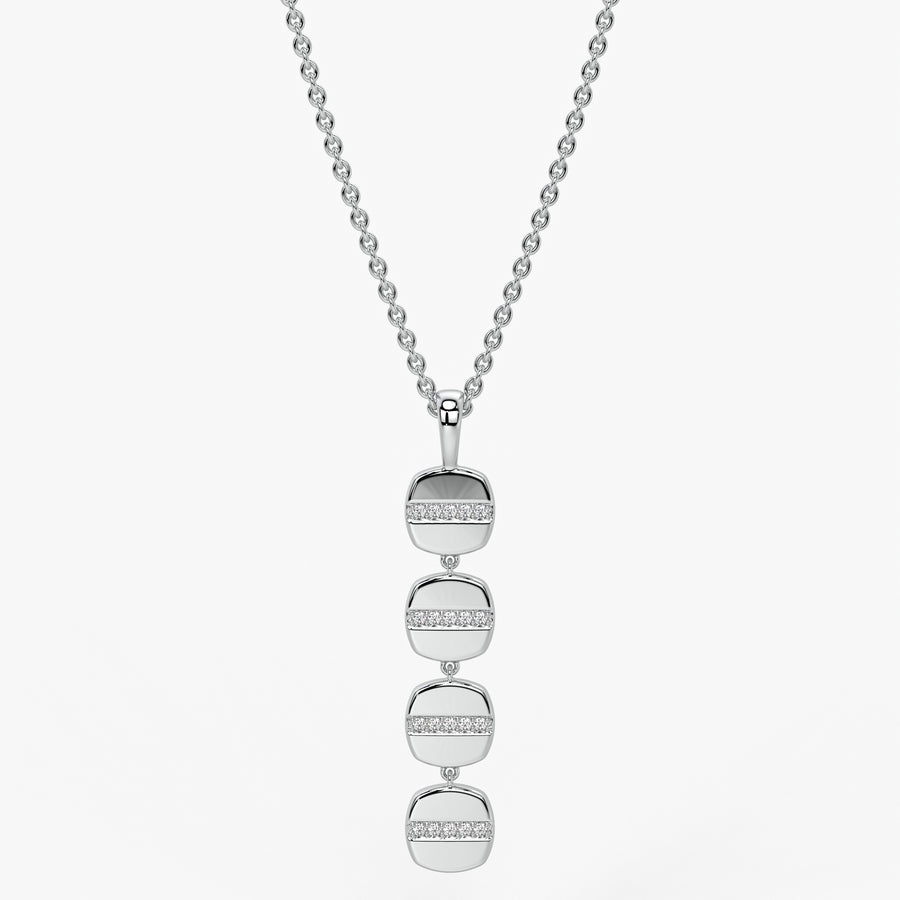 Stacked Cushion Diamond Pendant