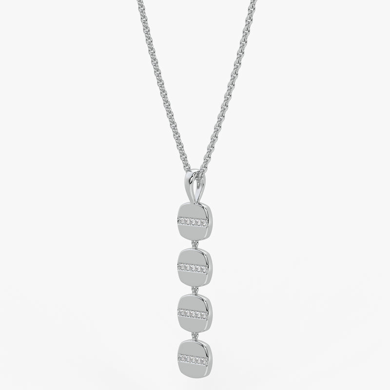 Stacked Cushion Diamond Pendant