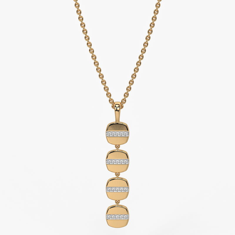 Stacked Cushion Diamond Pendant